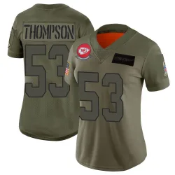 Women's BJ Thompson Kansas City Chiefs No.53 Limited 2019 Salute to Service Jersey - Camo