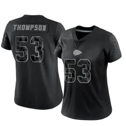 Women's BJ Thompson Kansas City Chiefs No.53 Limited Reflective Jersey - Black