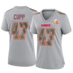 Women's Baylor Cupp Kansas City Chiefs No.47 Game Atmosphere Fashion Super Bowl LIX Jersey - Gray