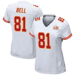 Women's Blake Bell Kansas City Chiefs No.81 Game Super Bowl LIX Jersey - White