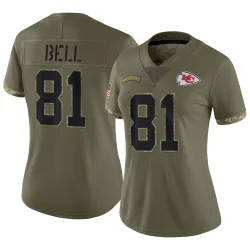 Women's Blake Bell Kansas City Chiefs No.81 Limited 2022 Salute To Service Jersey - Olive