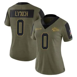 Women's Blake Lynch Kansas City Chiefs No.0 Limited 2021 Salute To Service Jersey - Olive