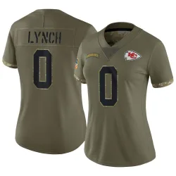Women's Blake Lynch Kansas City Chiefs No.0 Limited 2022 Salute To Service Jersey - Olive