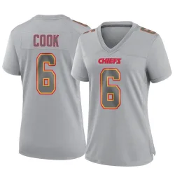 Women's Bryan Cook Kansas City Chiefs No.6 Game Atmosphere Fashion Jersey - Gray