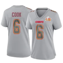 Women's Bryan Cook Kansas City Chiefs No.6 Game Atmosphere Fashion Super Bowl LIX Jersey - Gray