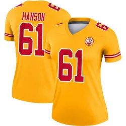 Women's C.J. Hanson Kansas City Chiefs No.61 Legend Inverted Jersey - Gold