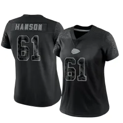 Women's C.J. Hanson Kansas City Chiefs No.61 Limited Reflective Jersey - Black
