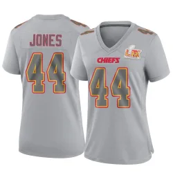 Women's Cam Jones Kansas City Chiefs No.44 Game Atmosphere Fashion Super Bowl LIX Jersey - Gray