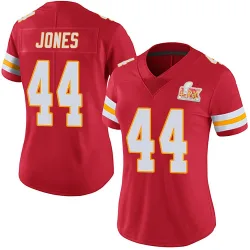 Women's Cam Jones Kansas City Chiefs No.44 Limited Team Color Vapor Untouchable Super Bowl LIX Jersey - Red