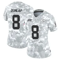 Women's Carlos Dunlap Kansas City Chiefs No.8 Limited 2024 Salute to Service Jersey - Arctic Camo