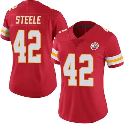 Women's Carson Steele Kansas City Chiefs No.42 Limited Team Color Vapor Untouchable Jersey - Red
