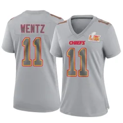 Women's Carson Wentz Kansas City Chiefs No.11 Game Atmosphere Fashion Super Bowl LIX Jersey - Gray