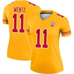 Women's Carson Wentz Kansas City Chiefs No.11 Legend Inverted Jersey - Gold