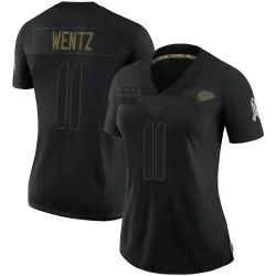 Women's Carson Wentz Kansas City Chiefs No.11 Limited 2020 Salute To Service Jersey - Black