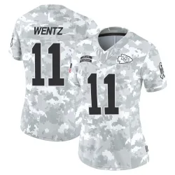 Women's Carson Wentz Kansas City Chiefs No.11 Limited 2024 Salute to Service Jersey - Arctic Camo