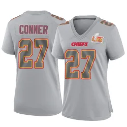 Women's Chamarri Conner Kansas City Chiefs No.27 Game Atmosphere Fashion Super Bowl LIX Jersey - Gray