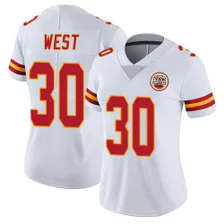 Women's Charcandrick West Kansas City Chiefs No.30 Limited Vapor Untouchable Jersey - White