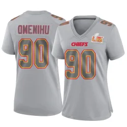 Women's Charles Omenihu Kansas City Chiefs No.90 Game Atmosphere Fashion Super Bowl LIX Jersey - Gray