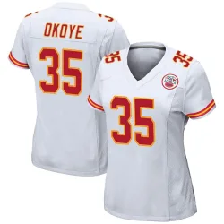 Women's Christian Okoye Kansas City Chiefs No.35 Game Jersey - White