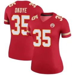 Women's Christian Okoye Kansas City Chiefs No.35 Legend Color Rush Jersey - Red