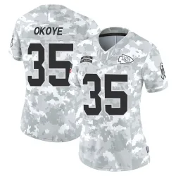 Women's Christian Okoye Kansas City Chiefs No.35 Limited 2024 Salute to Service Jersey - Arctic Camo