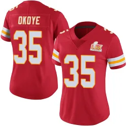 Women's Christian Okoye Kansas City Chiefs No.35 Limited Team Color Vapor Untouchable Super Bowl LIX Jersey - Red