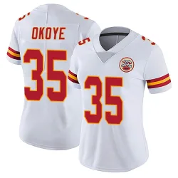 Women's Christian Okoye Kansas City Chiefs No.35 Limited Vapor Untouchable Jersey - White