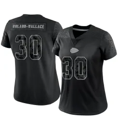 Women's Christian Roland-Wallace Kansas City Chiefs No.30 Limited Reflective Jersey - Black