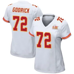 Women's Chukwuebuka Godrick Kansas City Chiefs No.72 Game Super Bowl LIX Jersey - White