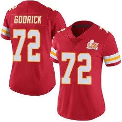 Women's Chukwuebuka Godrick Kansas City Chiefs No.72 Limited Team Color Vapor Untouchable Super Bowl LIX Jersey - Red