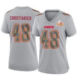 Women's Cole Christiansen Kansas City Chiefs No.48 Game Atmosphere Fashion Super Bowl LIX Jersey - Gray