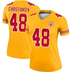 Women's Cole Christiansen Kansas City Chiefs No.48 Legend Inverted Jersey - Gold