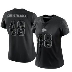 Women's Cole Christiansen Kansas City Chiefs No.48 Limited Reflective Jersey - Black
