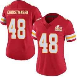 Women's Cole Christiansen Kansas City Chiefs No.48 Limited Team Color Vapor Untouchable Super Bowl LIX Jersey - Red