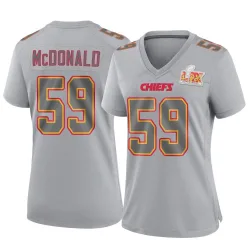 Women's Cooper McDonald Kansas City Chiefs No.59 Game Atmosphere Fashion Super Bowl LIX Jersey - Gray