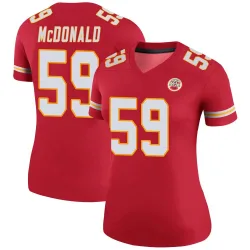 Women's Cooper McDonald Kansas City Chiefs No.59 Legend Color Rush Jersey - Red