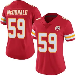 Women's Cooper McDonald Kansas City Chiefs No.59 Limited Team Color Vapor Untouchable Jersey - Red