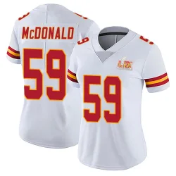 Women's Cooper McDonald Kansas City Chiefs No.59 Limited Vapor Untouchable Super Bowl LIX Jersey - White