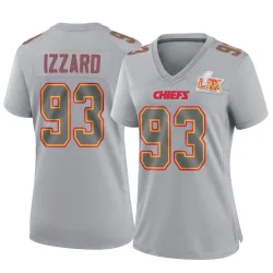Women's Coziah Izzard Kansas City Chiefs No.93 Game Atmosphere Fashion Super Bowl LIX Jersey - Gray