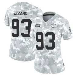 Women's Coziah Izzard Kansas City Chiefs No.93 Limited 2024 Salute to Service Jersey - Arctic Camo