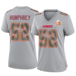 Women's Creed Humphrey Kansas City Chiefs No.52 Game Atmosphere Fashion Super Bowl LIX Jersey - Gray
