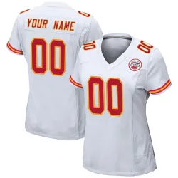 Women's Custom Kansas City Chiefs No.00 Game Jersey - White