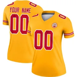 Women's Custom Kansas City Chiefs No.00 Legend Inverted Jersey - Gold