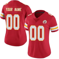 Women's Custom Kansas City Chiefs No.00 Limited Team Color Vapor Untouchable Jersey - Red