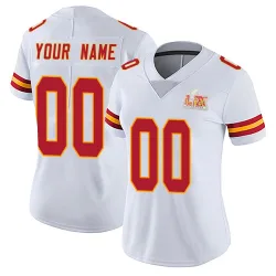 Women's Custom Kansas City Chiefs No.00 Limited Vapor Untouchable Super Bowl LIX Jersey - White