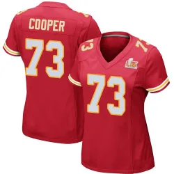 Women's Dalton Cooper Kansas City Chiefs No.73 Game Team Color Super Bowl LIX Jersey - Red