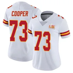 Women's Dalton Cooper Kansas City Chiefs No.73 Limited Vapor Untouchable Super Bowl LIX Jersey - White