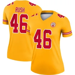 Women's Darius Rush Kansas City Chiefs No.46 Legend Inverted Jersey - Gold