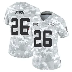 Women's Deon Bush Kansas City Chiefs No.26 Limited 2024 Salute to Service Jersey - Arctic Camo