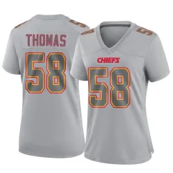 Women's Derrick Thomas Kansas City Chiefs No.58 Game Atmosphere Fashion Jersey - Gray